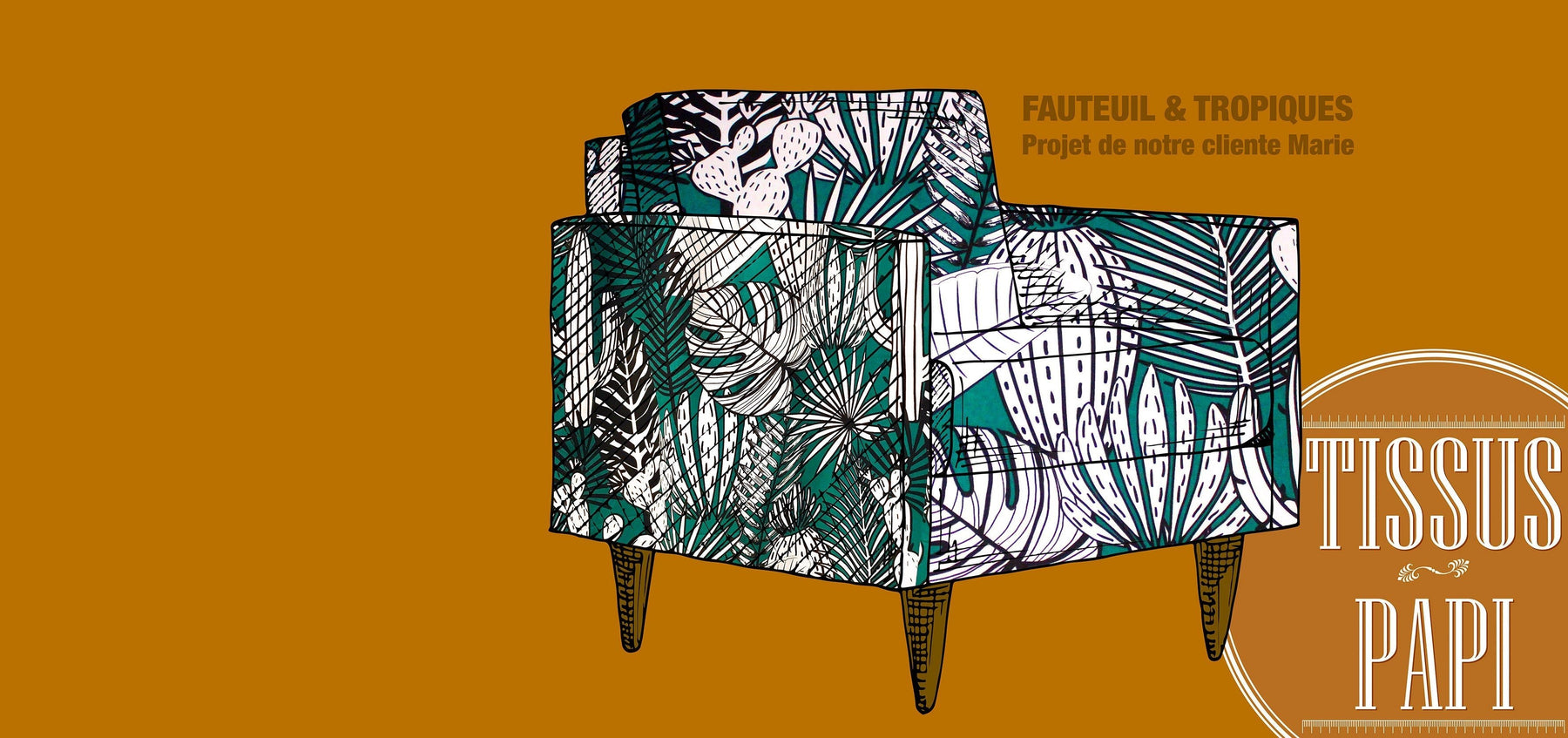 Le fauteuil de Marie : quand le tissu tropical débarque dans la maison ! - TissusPapi.com