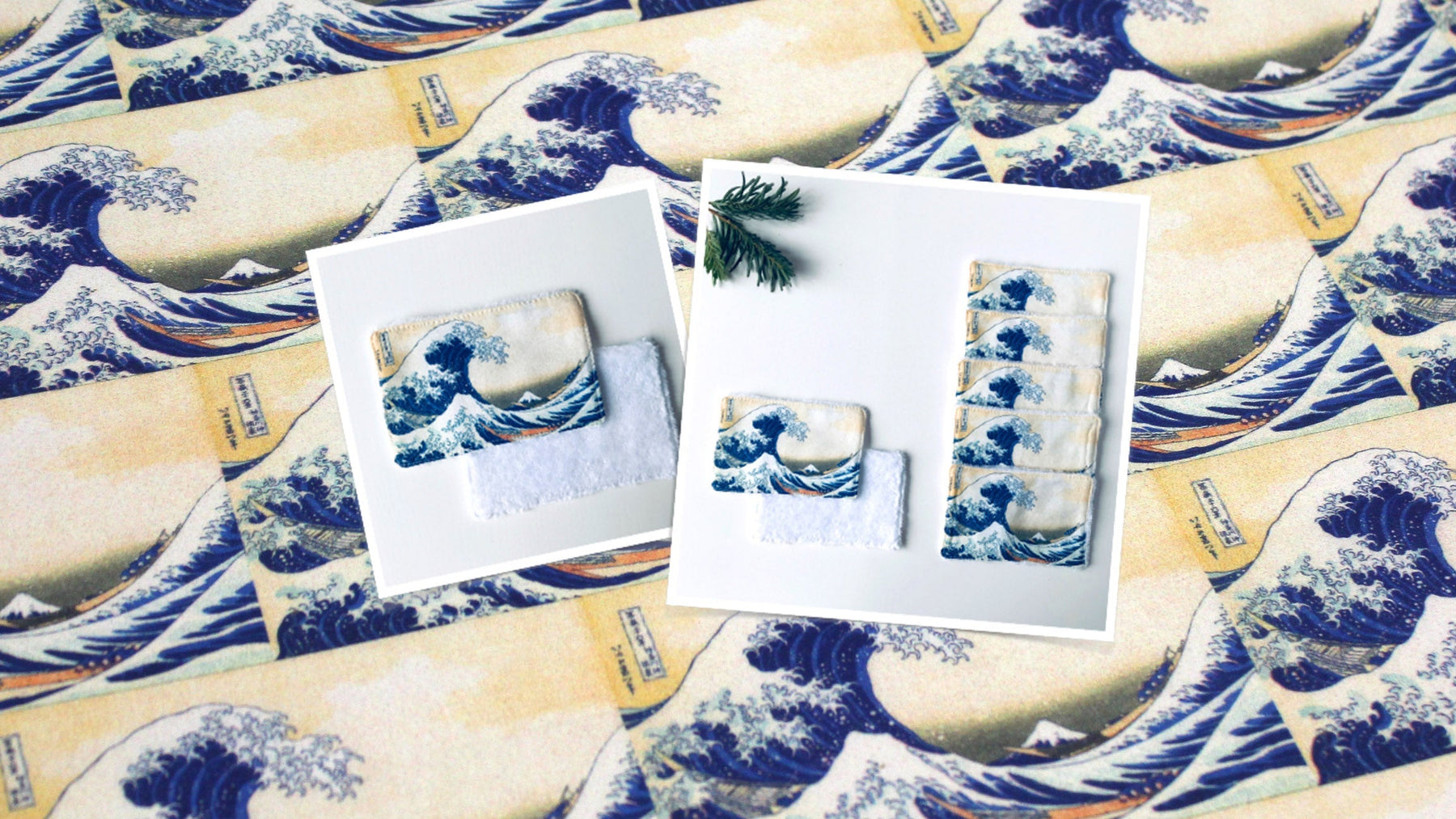 Les lingettes bambou & motif Hokusai de Juliette - TissusPapi.com