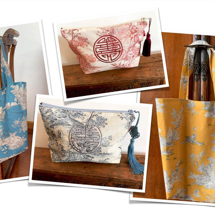 Les sacs et pochettes en toile de Jouy - TissusPapi.com