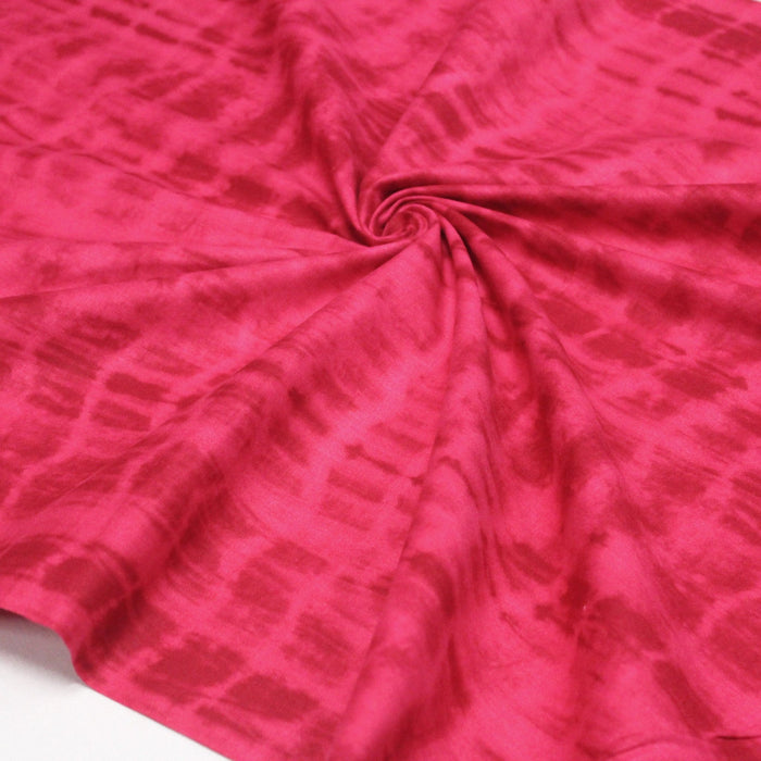 Tissu de coton tie & dye rose fuchsia - TissusPapi.com