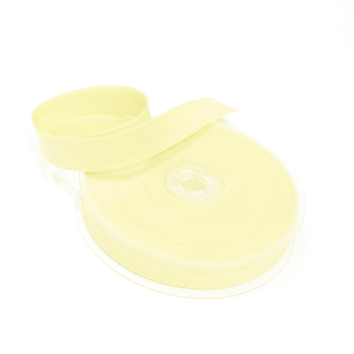 Biais de coton jaune pâle - Galette de 25 mètres - TissusPapi.com