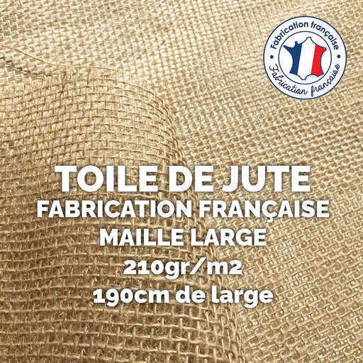 Tissu toile de jute - Grande largeur 190cm - 210gr - m2 - Fabrication française - TissusPapi.com