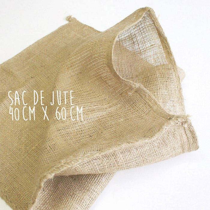 Sac de jute en toile naturelle, 40cm x 60cm - TissusPapi.com