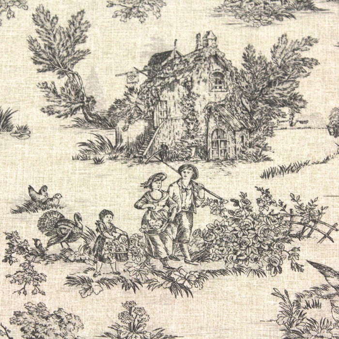 Tissu coton Toile de Jouy traditionnelle 160cm de large : bleu, rouge, vert, gris - OEKO - TEX - TissusPapi.com