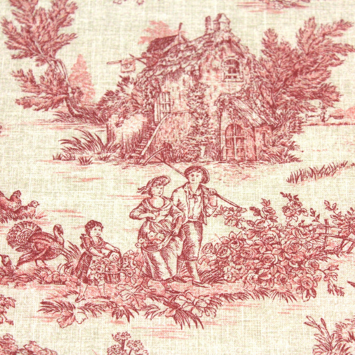 Tissu coton Toile de Jouy traditionnelle 160cm de large : bleu, rouge, vert, gris - OEKO - TEX - TissusPapi.com