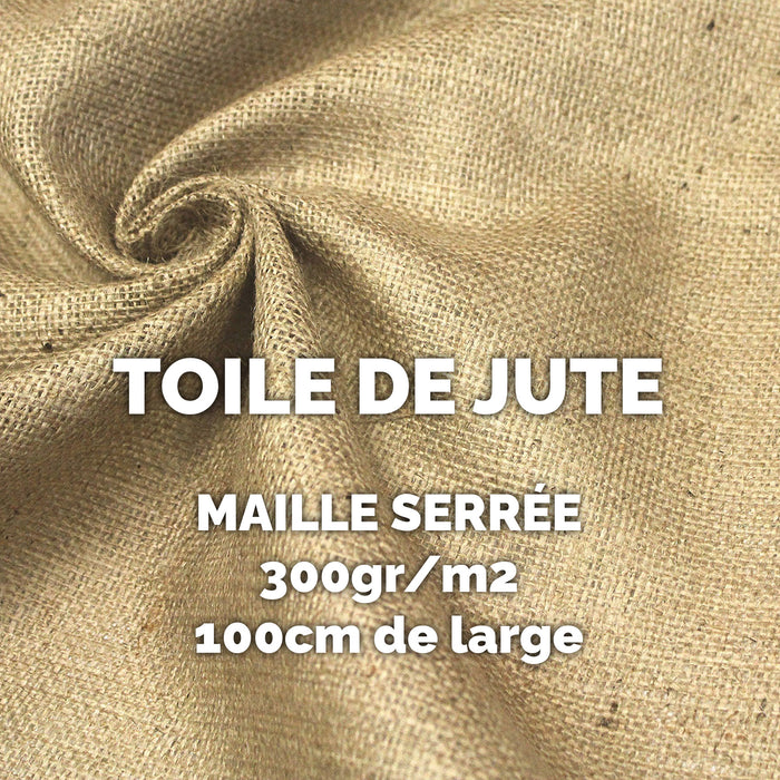 Tissu toile de jute naturel - 100cm de large