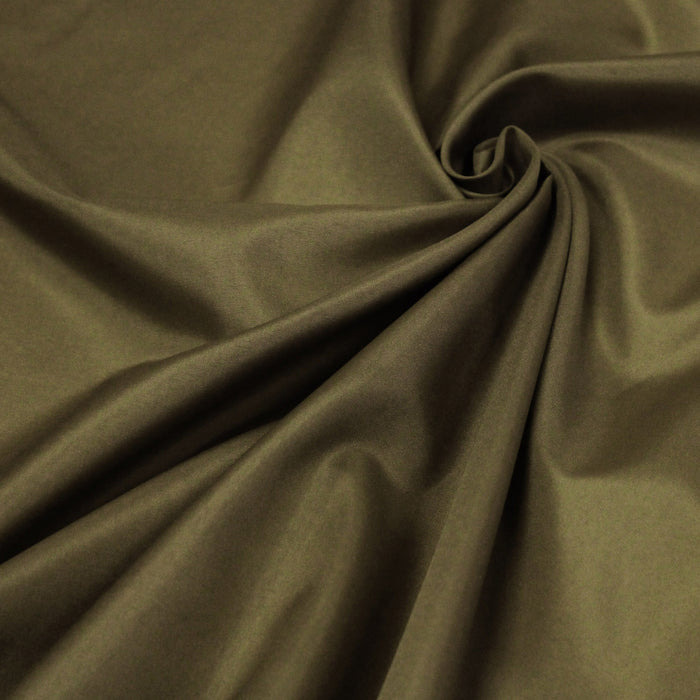 Tissu doublure de polyester couleur vert kaki uni - TissusPapi.com