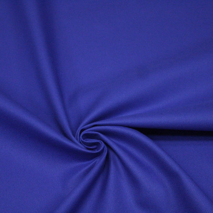Tissu gabardine coton bleu roi - 325gr/m2 - Fabrication française - TissusPapi.com