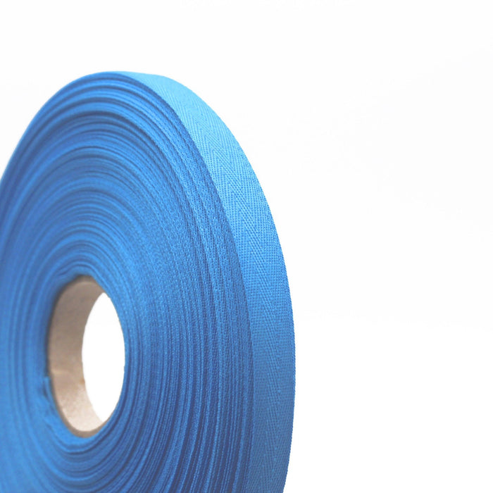 Ruban de sergé bleu France 10mm - Galette de 50 mètres - Fabrication française - TissusPapi.com