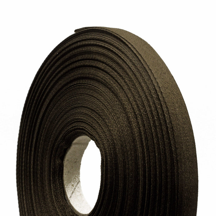 Ruban de sergé marron chocolat 10mm - Galette de 50 mètres - Fabrication française - TissusPapi.com