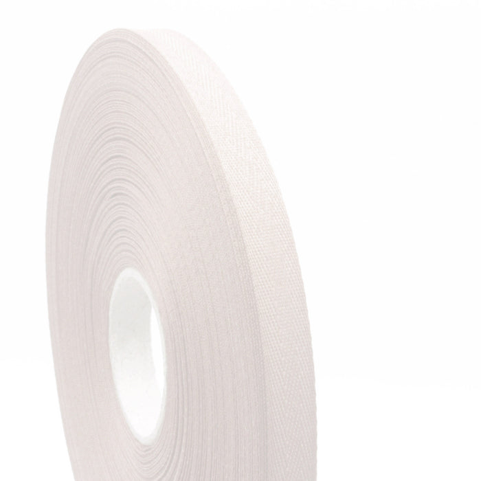 Ruban de sergé blanc nacré 10mm - Galette de 50 mètres - Fabrication française - TissusPapi.com