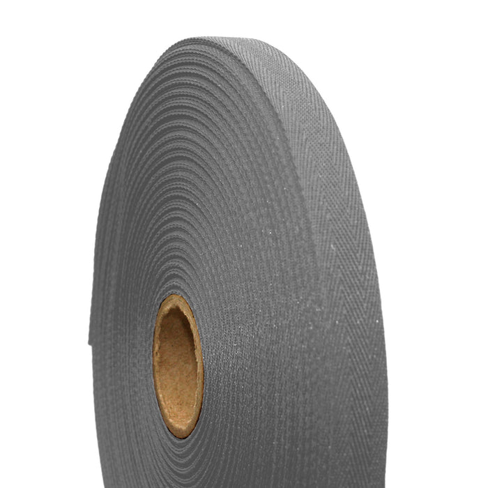 Ruban de sergé gris métal 10mm - Galette de 50 mètres - Fabrication française - TissusPapi.com