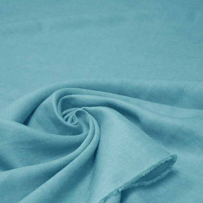 Tissu lin lavé couleur Bleu topaze