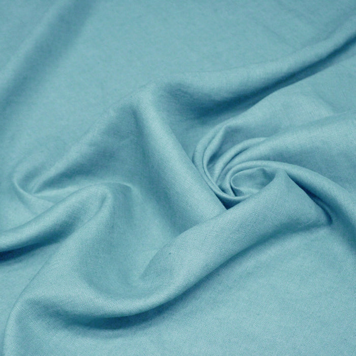 Tissu lin lavé couleur Bleu topaze