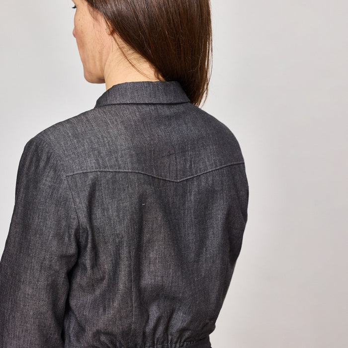 Tissu Chambray 100% coton : bleu, marine, noir - OEKO - TEX - TissusPapi.com