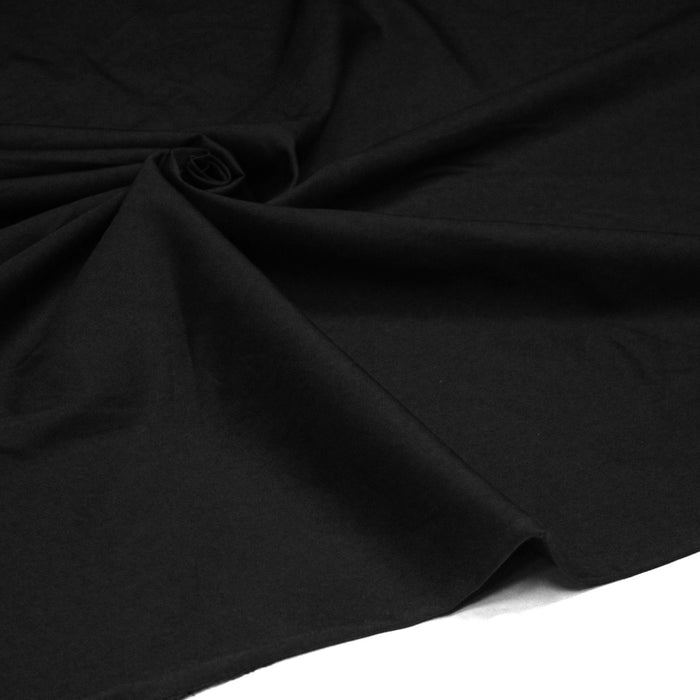 Tissu coton noir uni - COLLECTION LES BASIQUES - TissusPapi.com