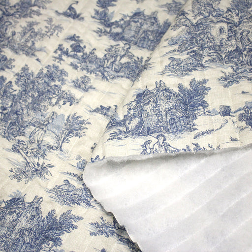 Tissu matelassé TOILE DE JOUY : trois motifs, deux couleurs, cinq tissus ! - TissusPapi.com