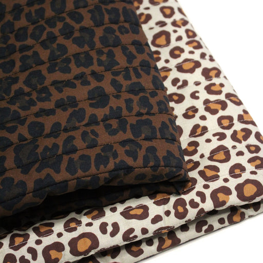 Tissu matelassé LEOPARD : chocolat ou écru - OEKO - TEX - TissusPapi.com