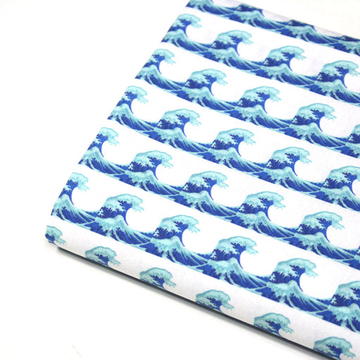 Tissu cotonnade imprimée EMOJI VAGUES HOKUSAI - OEKO - TEX STANDARD 100 - TissusPapi.com