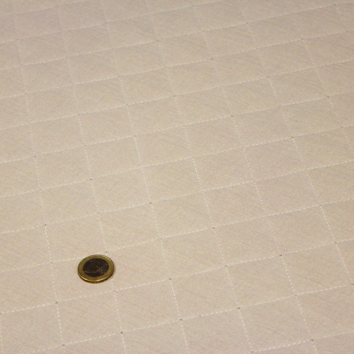 Tissu matelassé double gaze de coton gaufrée couleur lin - Oeko-Tex