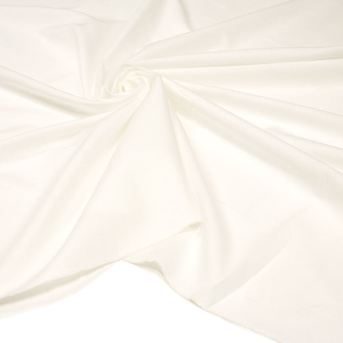 Tissu voile de coton blanc cassé 100% coton - Fabrication italienne - TissusPapi.com