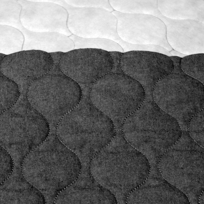 Tissu Matelassé Chambray : bleu roi ou noir - OEKO - TEX - TissusPapi.com