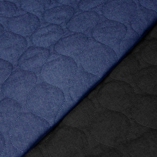 Tissu Matelassé Chambray : bleu roi ou noir - OEKO - TEX - TissusPapi.com