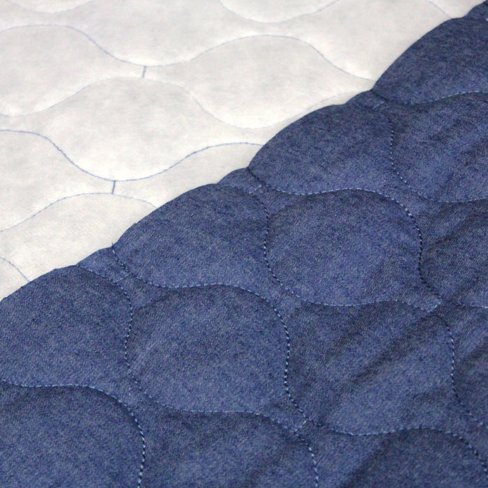 Tissu Matelassé Chambray : bleu roi ou noir - OEKO - TEX - TissusPapi.com