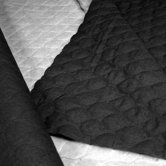 Tissu Matelassé Chambray : bleu roi ou noir - OEKO - TEX - TissusPapi.com