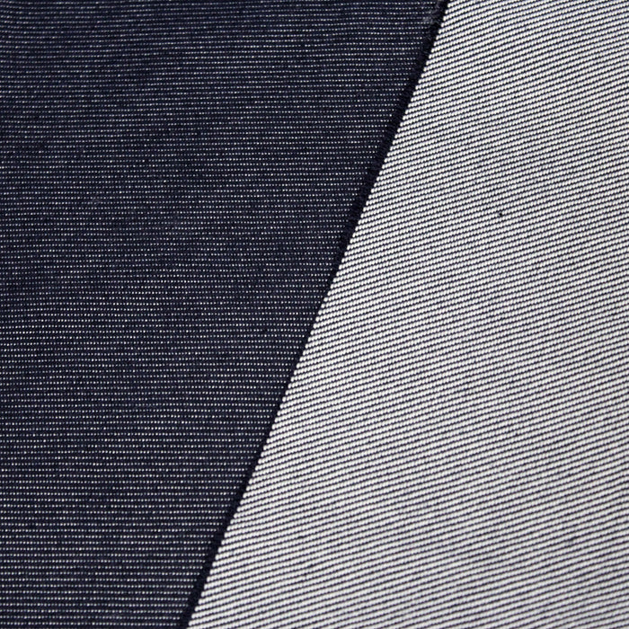 Tissu toile de jean denim 100% poly bleu indigo - Fabrication française