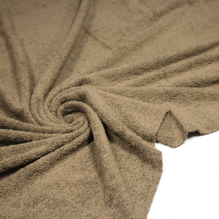 Tissu Eponge de coton qualité extra - Cappuccino uni - OEKO - TEX - Fabrication italienne - TissusPapi.com