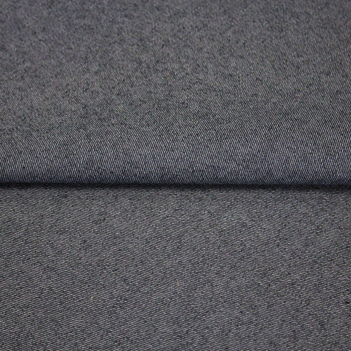 Tissu jean denim élasthanne fin, gris souris - Fabrication italienne - TissusPapi.com