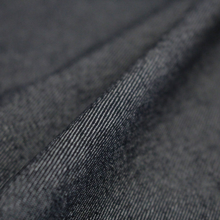 Tissu jean denim élasthanne fin, gris souris - Fabrication italienne