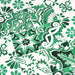Tissu popeline de coton AZULEJOS aux carreaux de faïence vert prairie & blanc - tissuspapi