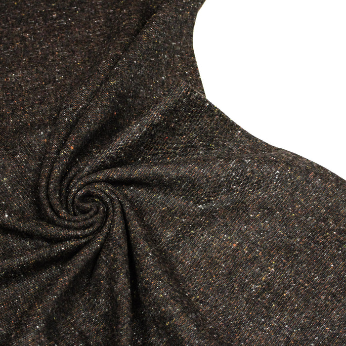 Tissu lainage caviar marron chocolat, ocre et écru - Fabrication italienne - TissusPapi.com