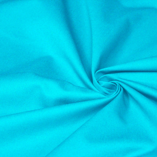 Tissu gabardine de coton LUXE - sergé de coton bleu turquoise - 280gr-m2 - Fabrication française - Oeko-Tex - tissuspapi