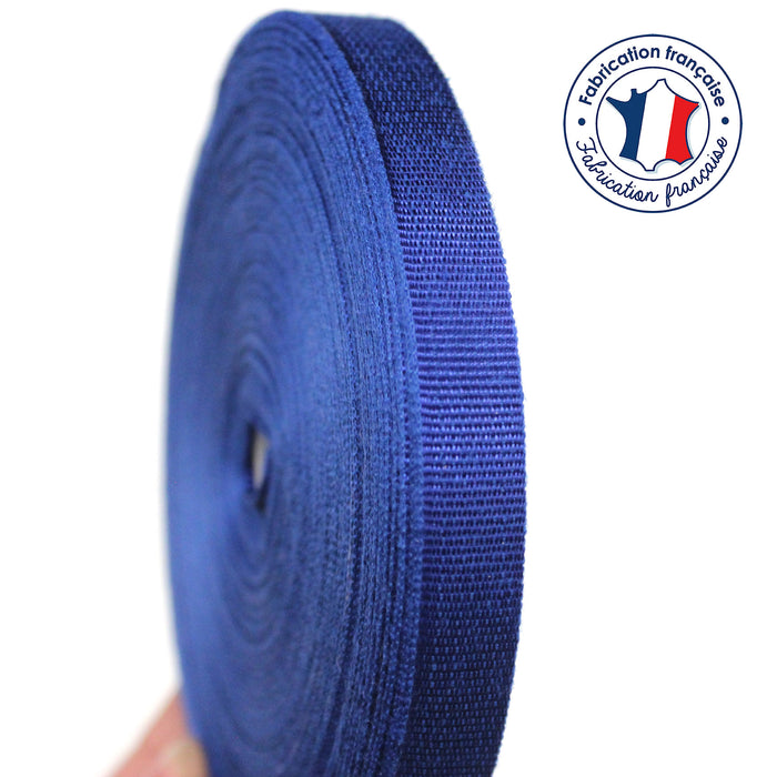 Ruban gros grain bleu roi 14mm - Galette de 50 mètres - Fabrication française