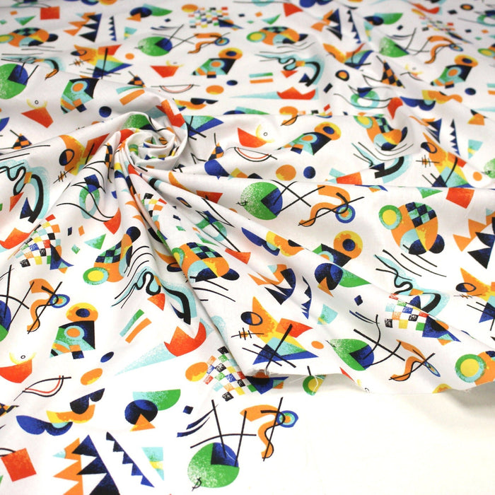 Tissu cotonnade motif MODERN ART géométrique très coloré - OEKO - TEX STANDARD 100 - TissusPapi.com