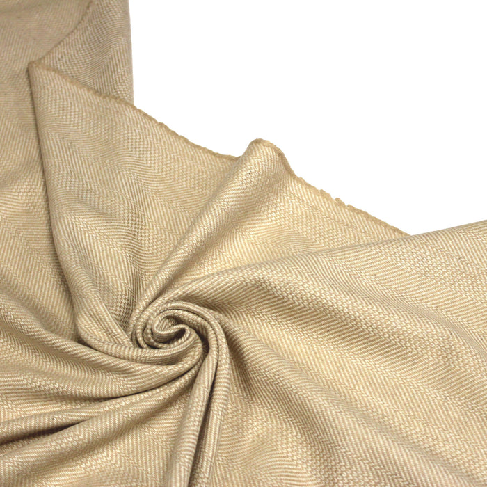 Tissu lainage faux - uni aux chevrons crèmes et écrus - Fabrication italienne - TissusPapi.com