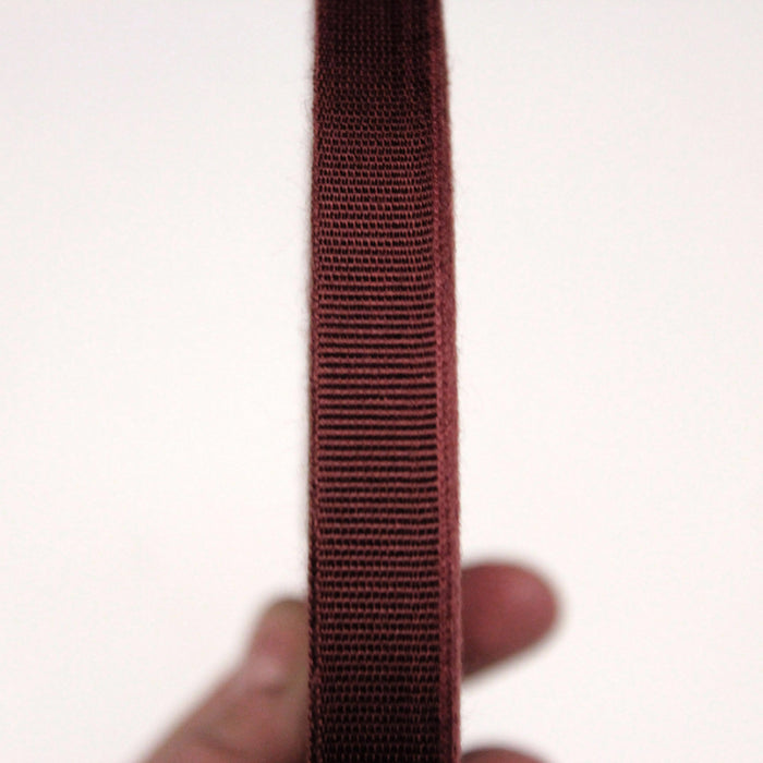 Ruban gros grain rouge bordeaux 12mm - Galette de 50 mètres - Fabrication française