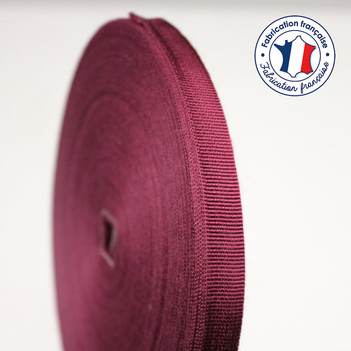 Ruban gros grain rose byzantin 12mm - Galette de 50 mètres - Fabrication française