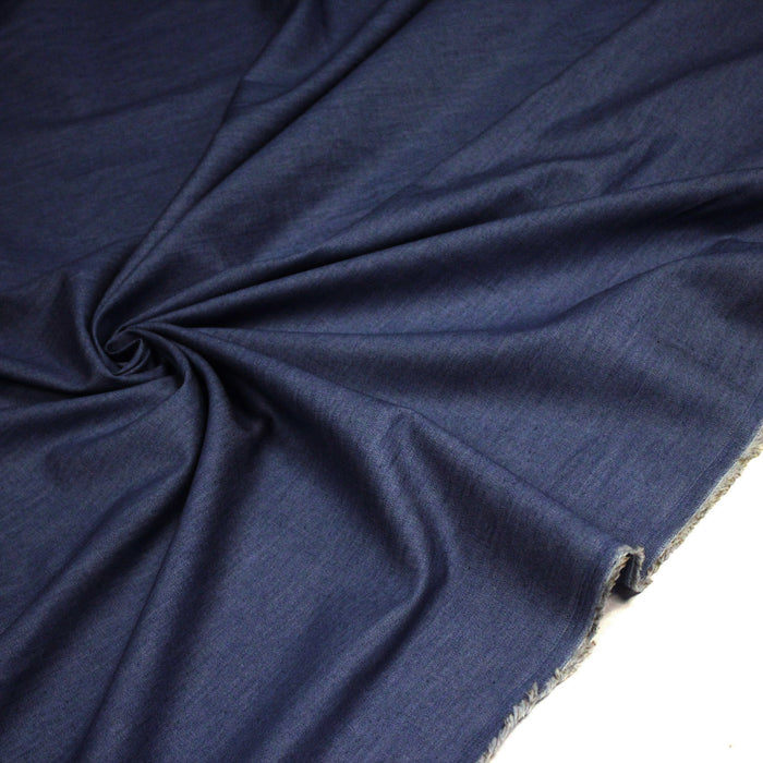 Tissu Chambray 100% coton : bleu, marine, noir - OEKO - TEX - TissusPapi.com