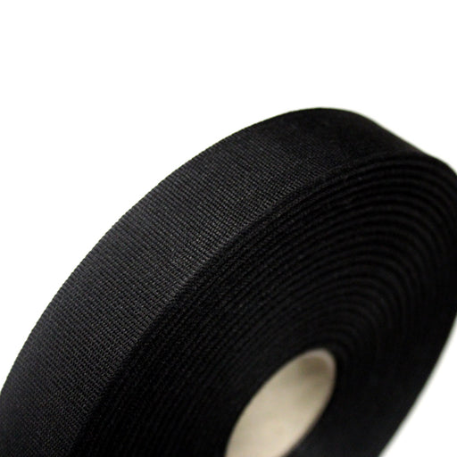 Ruban gros grain noir 25mm - Galette de 50 mètres - Fabrication française - TissusPapi.com