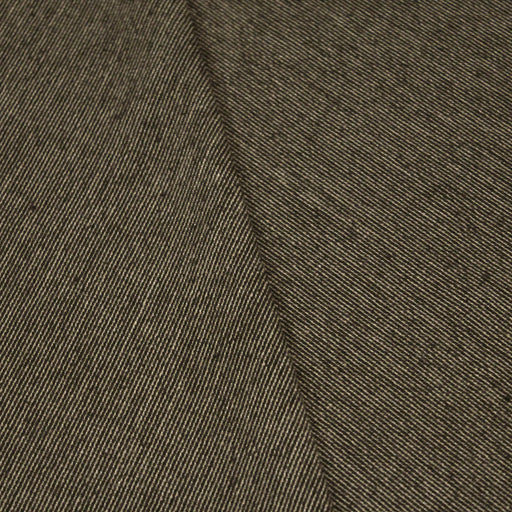 Tissu lainage faux - uni ocre et noir à fines rayures - Fabrication italienne - TissusPapi.com