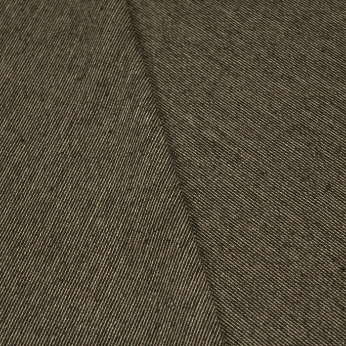 Tissu lainage faux - uni ocre et noir à fines rayures - Fabrication italienne - TissusPapi.com