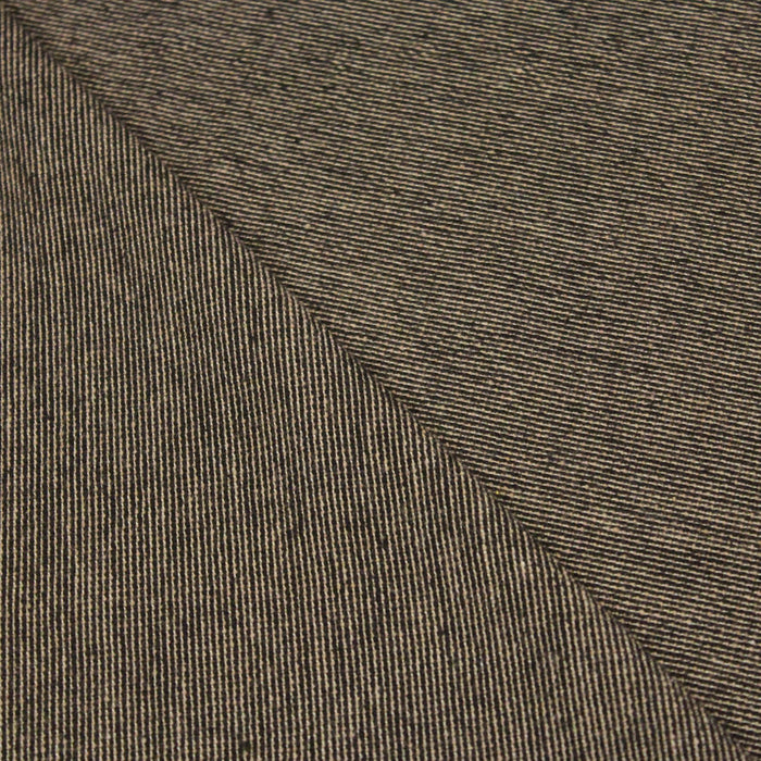 Tissu lainage faux - uni ocre et noir à fines rayures - Fabrication italienne - TissusPapi.com