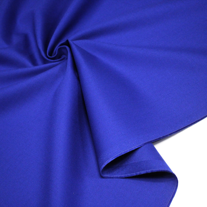 Tissu gabardine coton bleu roi - 325gr/m2 - Fabrication française - TissusPapi.com