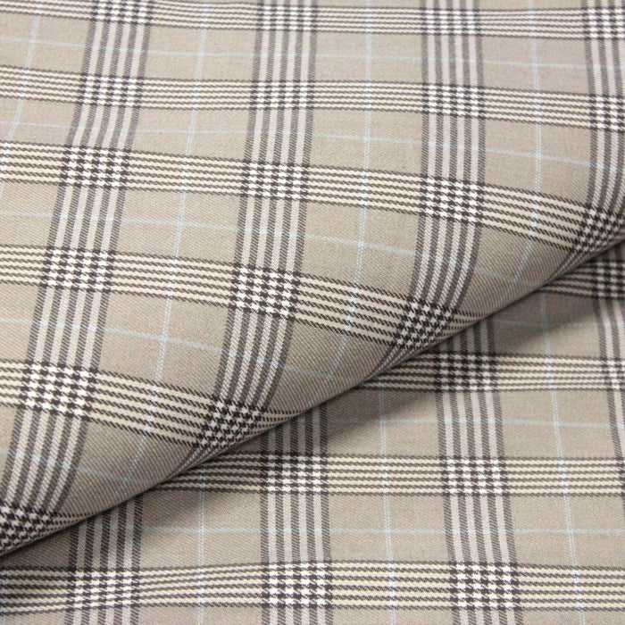 Tissu habillement Prince de Galles grège & bleu - TissusPapi.com