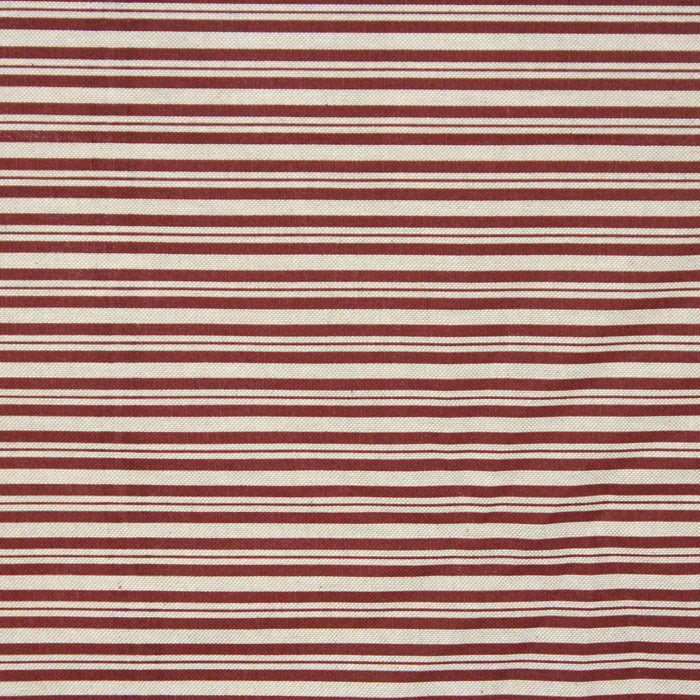 Tissu toile à matelas de coton aux rayures rouges, fond lin - COLLECTION VERSAILLES - TissusPapi.com