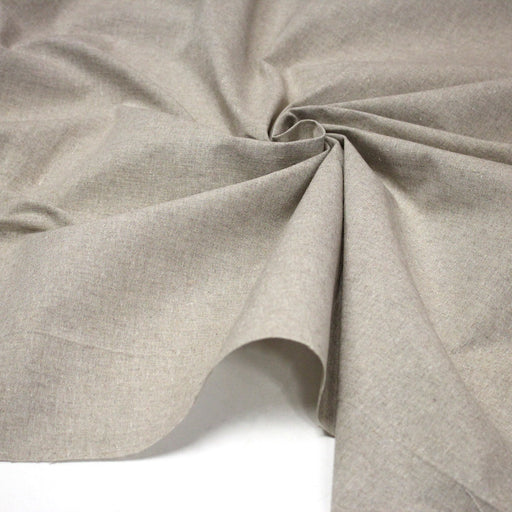 Tissu Chambray de coton couleur lin naturel - TissusPapi.com